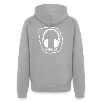 Rock Musik Rock and Roll - Veste à capuche bio Premium Unisexe - gris chiné - Dos - Nico (187cm)
