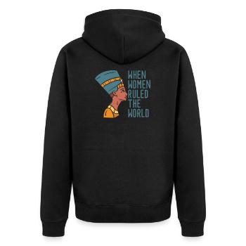When Women Ruled The World Egypt - Unisex Premium Organic Zip Hoodie - black - Back - Nico (187cm)