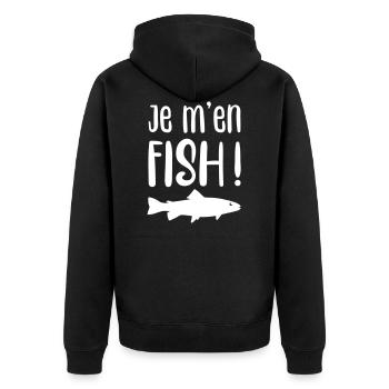 Je m'en fish ! - Veste à capuche bio Premium Unisexe - noir - Dos - Nico (187cm)