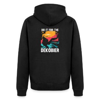 T-shirt de plongée - Do It For The Decobier - Veste à capuche bio Premium Unisexe - noir - Dos - Nico (187cm)