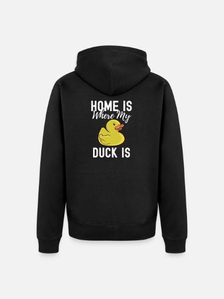 duck - Unisex Premium Organic Zip Hoodie - black