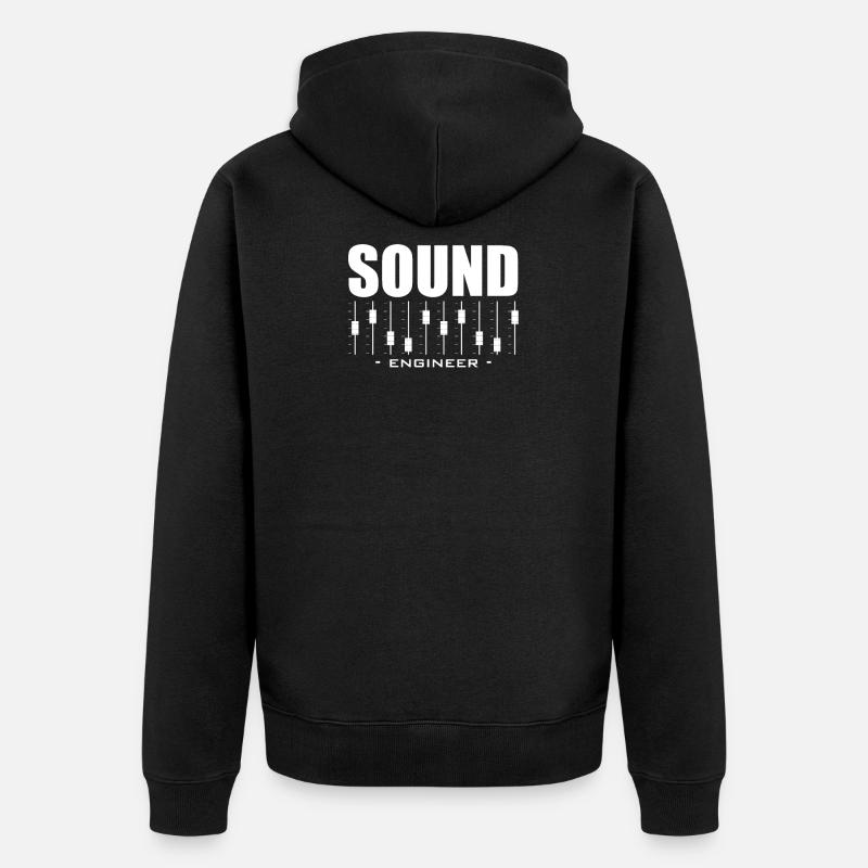 Sound Engineer Tontechniker Geschenk - Unisex Premium Bio Zip Hoodie - Schwarz