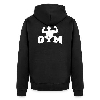 Gym musculation musculaire - Veste à capuche bio Premium Unisexe - noir - Dos - Nico (187cm)