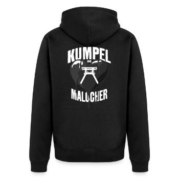 RUHRPOTT KUMPEL UND MALOCHER RUHRGEBIET - Unisex Premium Bio Zip Hoodie - Schwarz - Hinten - Nico (187cm)
