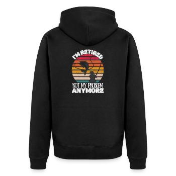 Ruhestand - Rente - Unisex Premium Organic Zip Hoodie - black - Back - Nico (187cm)