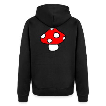 Mouches Champignon Mushroom - Veste à capuche bio Premium Unisexe - noir - Dos - Nico (187cm)