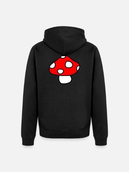 Fly Mushroom Mushroom - Unisex Premium Organic Zip Hoodie - black