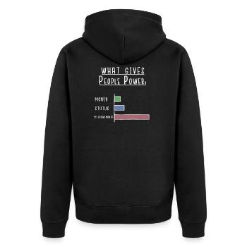 Biologie - Unisex Premium Bio Zip Hoodie - Schwarz - Hinten - Nico (187cm)
