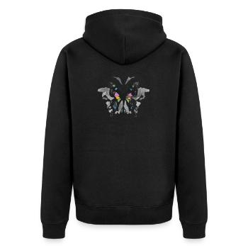 Wir schaffen uns die Welt die wir sehen wollen! - Unisex Premium Bio Zip Hoodie - Schwarz - Hinten - Nico (187cm)