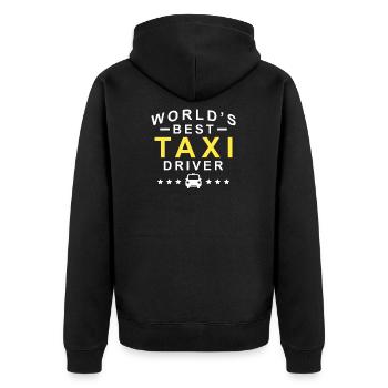 World´s Best Taxi Driver Taxifahrer - Unisex Premium Bio Zip Hoodie - Schwarz - Hinten - Nico (187cm)