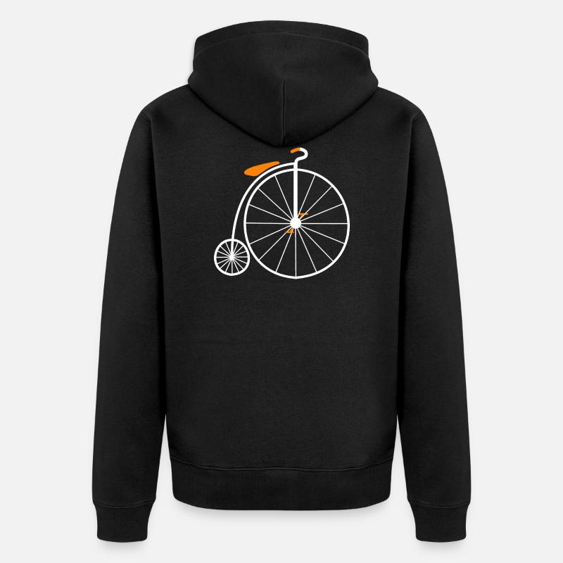 Roue Haute Vélo Retro - Veste à capuche bio Premium Unisexe - noir