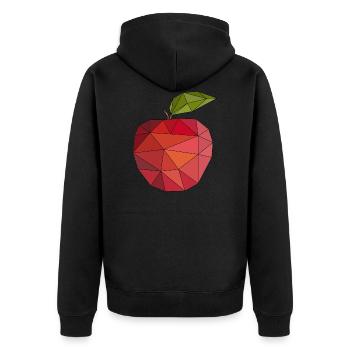 Apfel Obst Apfelpflücker pflücken Gesund Vegan - Unisex Premium Bio Zip Hoodie - Schwarz - Hinten - Nico (187cm)