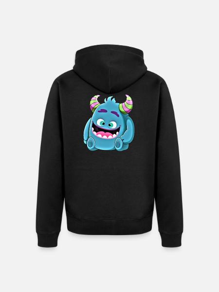 Little cute funny monster No.8 - Unisex Premium Organic Zip Hoodie - black