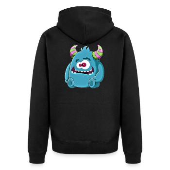 Petit mignon monstre drôle n°6 - Veste à capuche bio Premium Unisexe - noir - Dos - Nico (187cm)