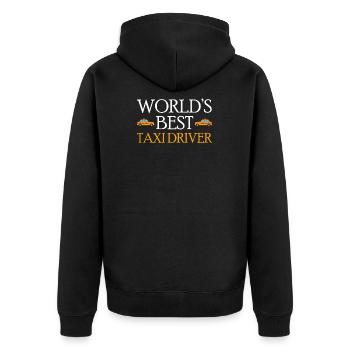 World´s Best Taxi Driver Taxifahrer - Unisex Premium Bio Zip Hoodie - Schwarz - Hinten - Nico (187cm)