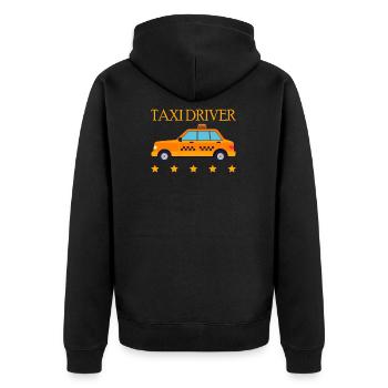 Taxi Driver Taxi Fahrer Geschenk - Unisex Premium Bio Zip Hoodie - Schwarz - Hinten - Nico (187cm)