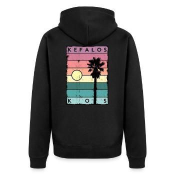 L’horizon de Kefalos et Palme Kos - Veste à capuche bio Premium Unisexe - noir - Dos - Nico (187cm)