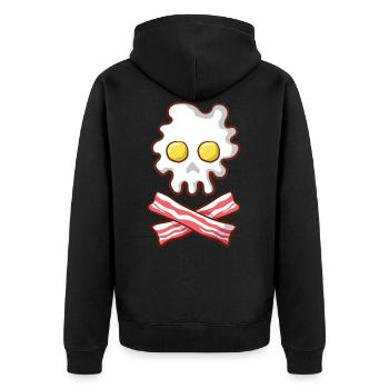 Breakfast Eggs Bacon Gift - Unisex Premium Organic Zip Hoodie - black - Back - Nico (187cm)