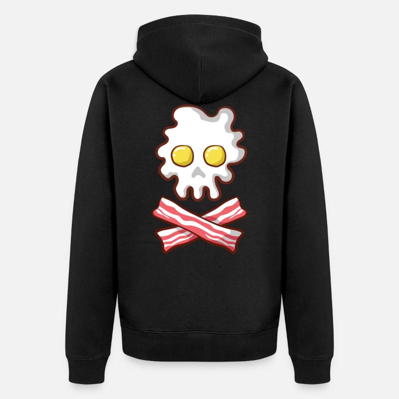 Petit-déjeuner Oeufs Bacon Cadeau - Veste à capuche bio Premium Unisexe - noir