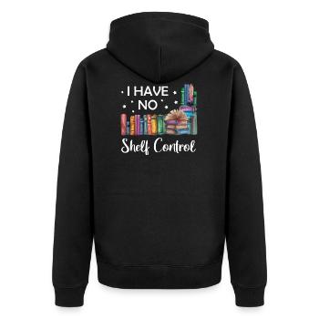 I have no shelf control Buchliebhaber Lesen Bücher - Unisex Premium Bio Zip Hoodie - Schwarz - Hinten - Nico (187cm)