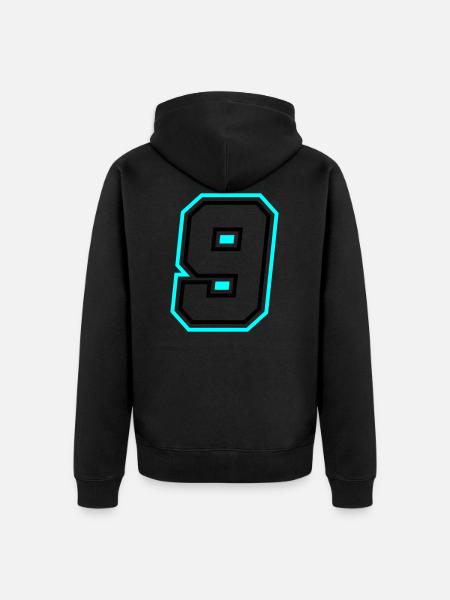 9 Zahl symbol - Unisex Premium Bio Zip Hoodie - Schwarz