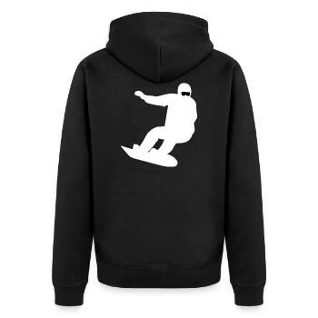 Snowboard Snowboarder - Unisex Premium Bio Zip Hoodie - Schwarz - Hinten - Nico (187cm)