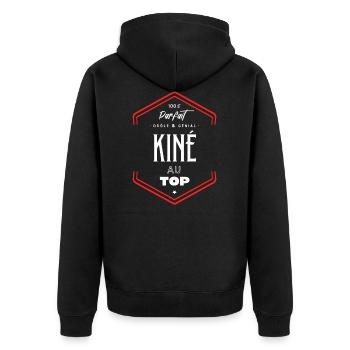 Kiné parfait et au top - Veste à capuche bio Premium Unisexe - noir - Dos - Nico (187cm)