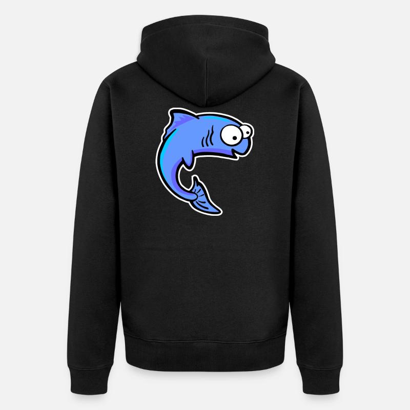 Poisson Truite Saumon - Veste à capuche bio Premium Unisexe - noir
