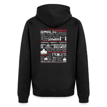 Explorez l’Europe - Veste à capuche bio Premium Unisexe - noir - Dos - Nico (187cm)