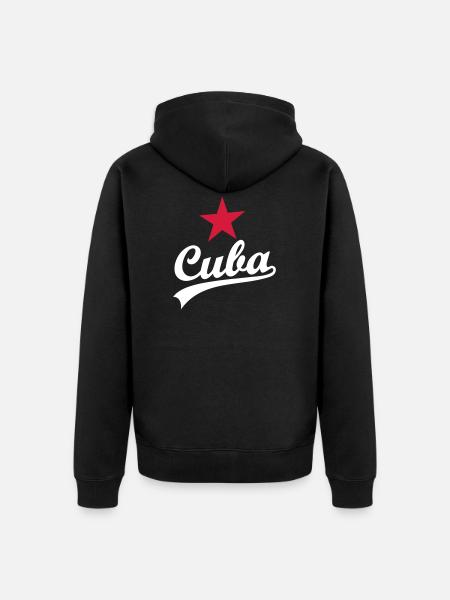 CUBA A - Unisex Premium Bio Zip Hoodie - Schwarz