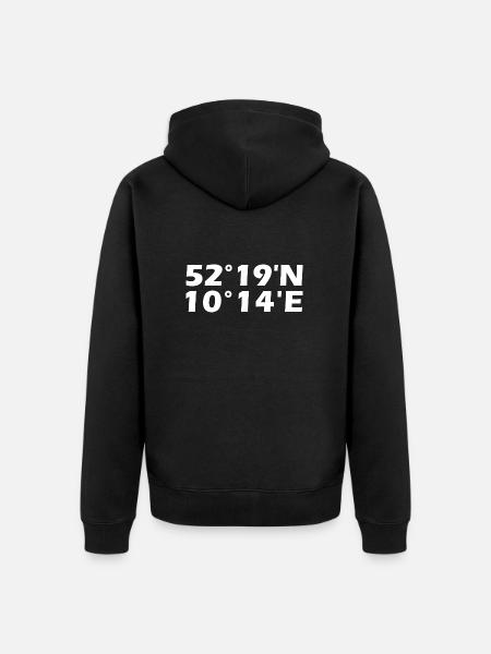 Peine coordinates - Unisex Premium Organic Zip Hoodie - black