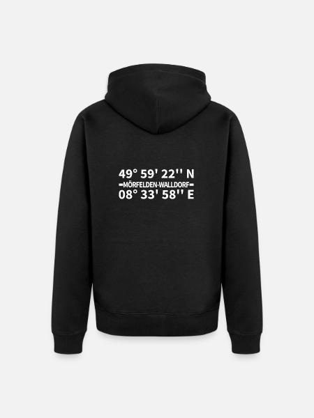 Coordonnées de Mörfelden-Walldorf - Veste à capuche bio Premium Unisexe - noir
