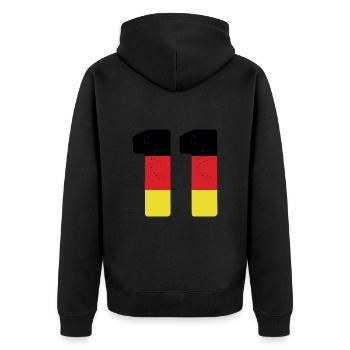 11 Numéro Jersey Allemagne - Veste à capuche bio Premium Unisexe - noir - Dos - Nico (187cm)