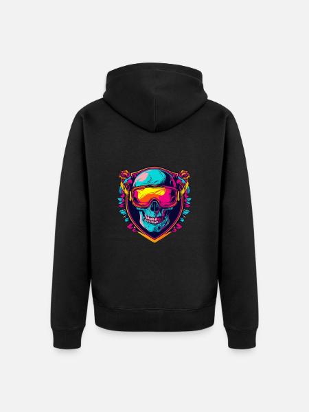Ski Ski Goggles Skull - Unisex Premium Organic Zip Hoodie - black