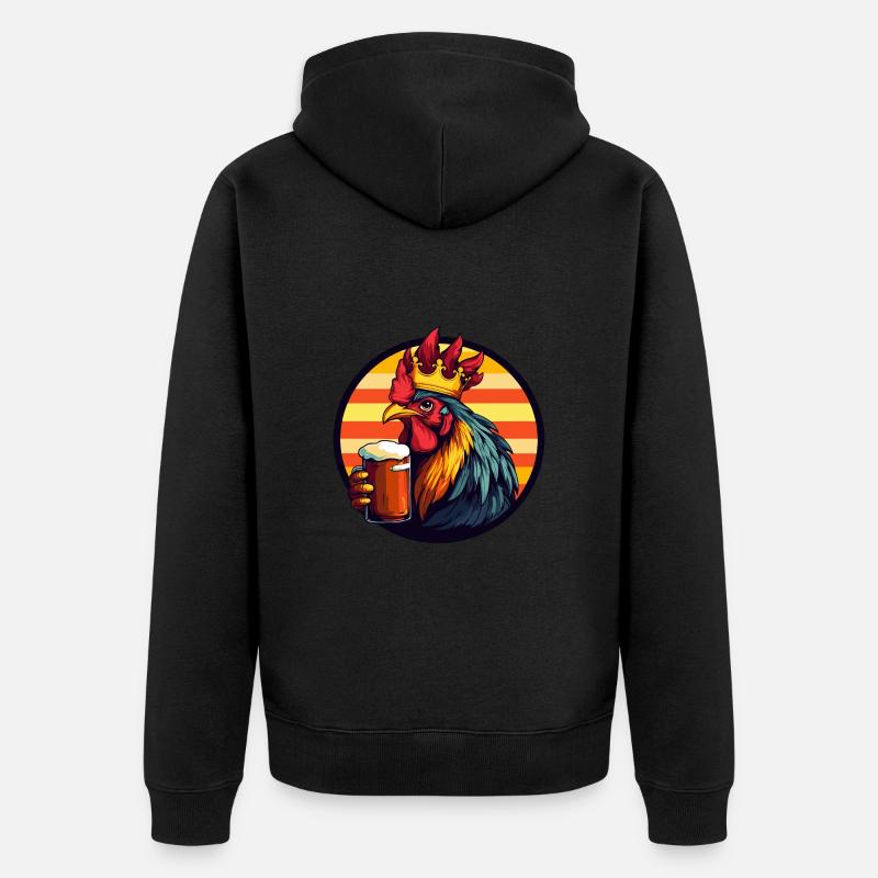 Hahn Bier Comic - Unisex Premium Bio Zip Hoodie - Schwarz