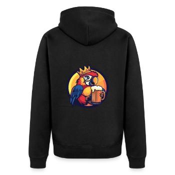 Papagai Bier Comic - Unisex Premium Bio Zip Hoodie - Schwarz - Hinten - Nico (187cm)