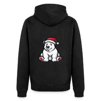 Polar Bear Christmas - Unisex Premium Organic Zip Hoodie - black - Back - Nico (187cm)