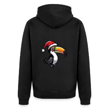 Toucan oiseau Noël - Veste à capuche bio Premium Unisexe - noir - Dos - Nico (187cm)