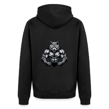 Musculation Muscles Loup - Veste à capuche bio Premium Unisexe - noir - Dos - Nico (187cm)