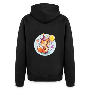 Bande dessinée d’anniversaire Fox - Veste à capuche bio Premium Unisexe - noir - Dos - Nico (187cm)