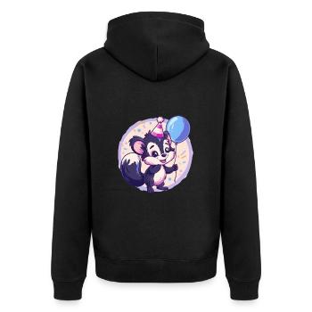 Bande dessinée d’anniversaire Skunk - Veste à capuche bio Premium Unisexe - noir - Dos - Nico (187cm)
