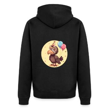 Harpyie Vogel Geburtstag Comic - Unisex Premium Bio Zip Hoodie - Schwarz - Hinten - Nico (187cm)