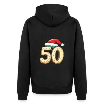 50 Numéro Noël - Veste à capuche bio Premium Unisexe - noir - Dos - Nico (187cm)