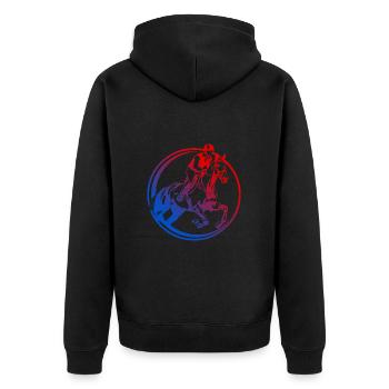 Riding Horse Silhouette Colorful - Unisex Premium Organic Zip Hoodie - black - Back - Nico (187cm)