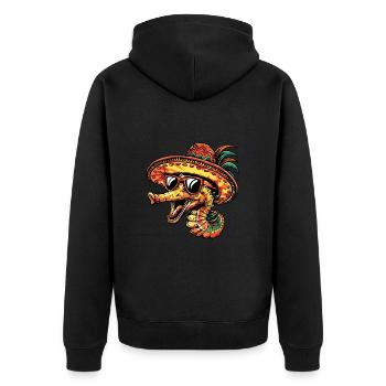 Hippocampe Drôle Sombrero - Veste à capuche bio Premium Unisexe - noir - Dos - Nico (187cm)