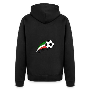 Fußball Italien - Unisex Premium Bio Zip Hoodie - Schwarz - Hinten - Nico (187cm)