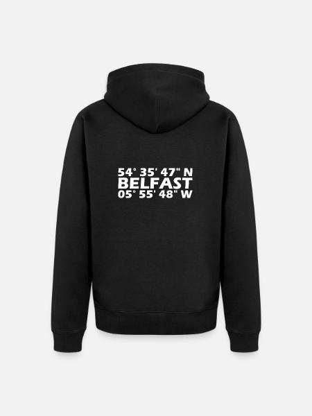 Coordonnées de Belfast - Veste à capuche bio Premium Unisexe - noir