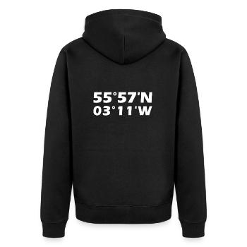 Edinburgh Coordinates - Unisex Premium Organic Zip Hoodie - black - Back - Nico (187cm)