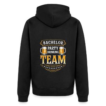Feier Alkohol Party machen Mädelsabend - Unisex Premium Bio Zip Hoodie - Schwarz - Hinten - Nico (187cm)