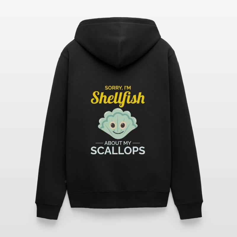 Scallop Seashells Collector Beachcomber Shellfish Unisex Premium Organic Zip Hoodie